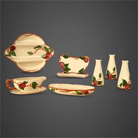 Franciscan Apple 8-Piece Hand-Decorated Serving Lot, Gladding McBean