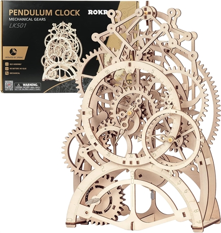 ROKR 3D Wooden Mechanical Pendulum Clock Puzzle,Mechanica