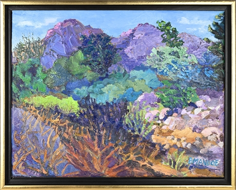 Bonnie Mandoe Oil Landscape, New Mexico Desert Scene