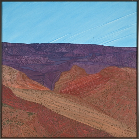 Frederick Young “Canyons,” 1982 — Mixed Media Original, Framed with Glass