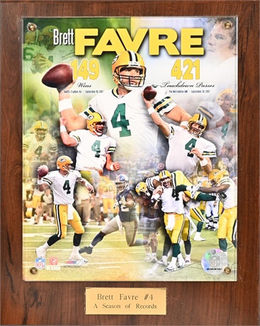 Brett Favre 2007 Season Plaque