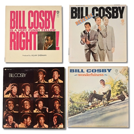 4 Bill Cosby LPs – Warner & UNI Labels, Mono/Stereo Comedy Vinyl Lot