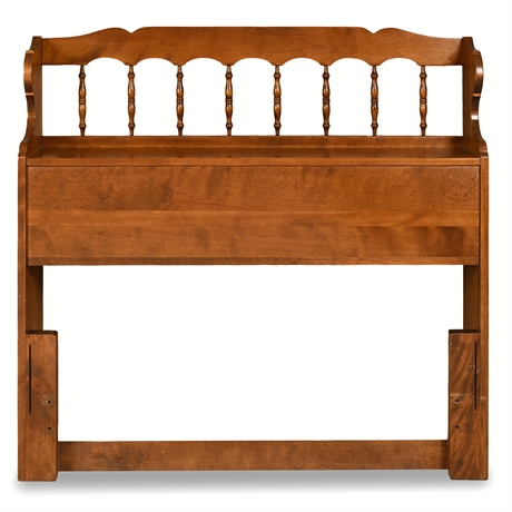 Ethan Allen by Baumritter Maple Twin Spindle Headboard with Mattress & Frame