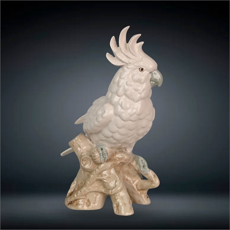 Vintage 9" Cockatoo Porcelain Sculpture by Shafford
