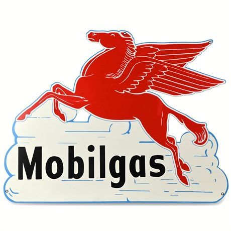 Mobilgas Porcelain Enamel Sign