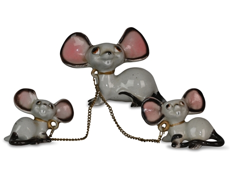 Mid-Century Porcelain Mice