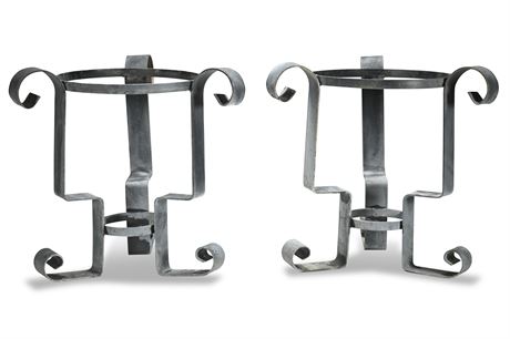 Vintage Hand Wrought Iron Plant Stands
