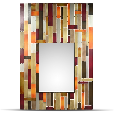 Hand Crafted Metal Block Frame Mirror