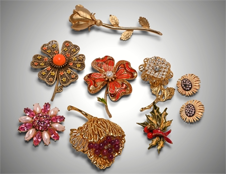 Vintage Brooches & Pair Earrings