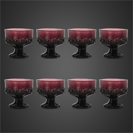Tiffin Franciscan Madeira Plum Footed Sherbet Cups, Set of 8