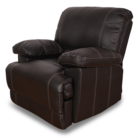 Contemporary Faux Leather Recliner
