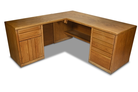 Classic Oak Executive Corner Desk