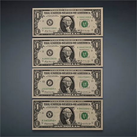 1969 (4) $1.00 Bills