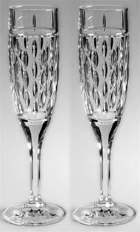 Pair Ralph Lauren 'Aston' Crystal Fluted Champagne Stems