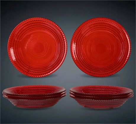 (8) Williams Sonoma "Aerin" Red Beaded Bowls