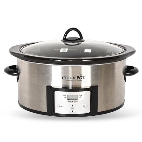 Crock-Pot SCCPVC600-S-A 6 Qt Programmable Slow Cooker – Stainless, Timer