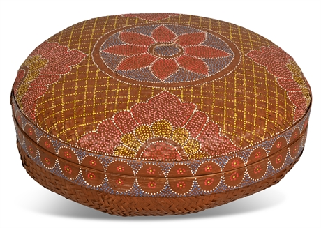 Hand Painted Indonesian Dome Basket
