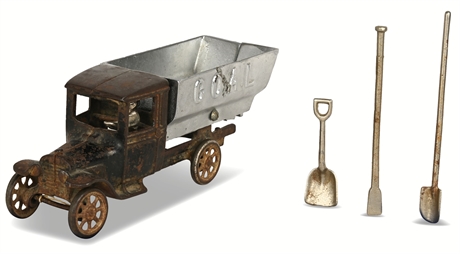 Arcade Cast Iron “COAL” Truck & Tools, Freeport IL, c.1930
