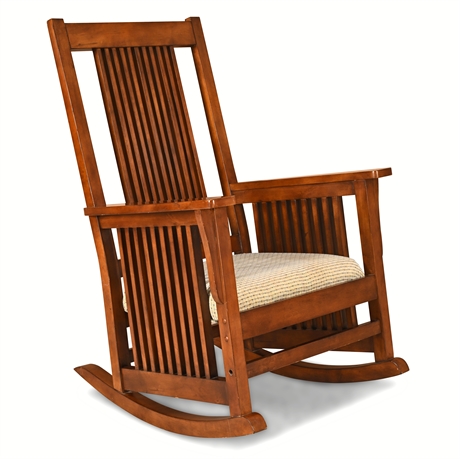 Mission Style Solid Wood Rocking Chair – Arts & Crafts Design