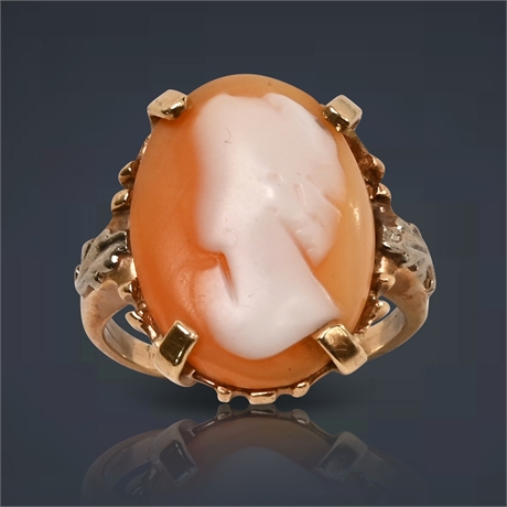10K Antique Cameo Ring, Size 5