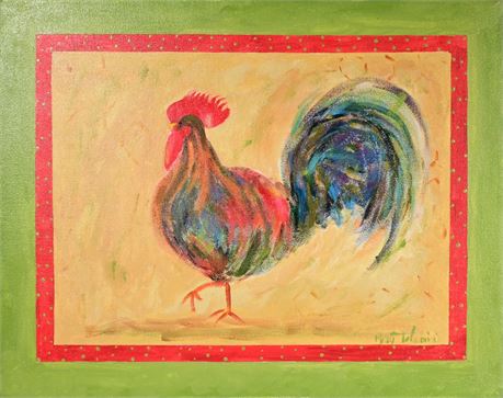Whimsical Rooster Painting by Mary Talamini