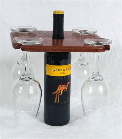 Wine Holder and 4 Goblets with Complimentary Shiraz