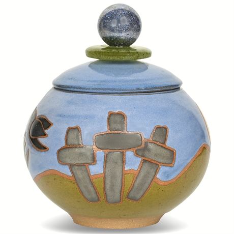 Russell Mott Three Crosses Lidded Jar