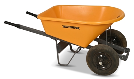 True Temper Wheelbarrow with Dual Wheels