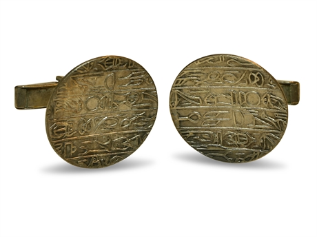 Sterling Silver Hieroglyphic Cufflinks
