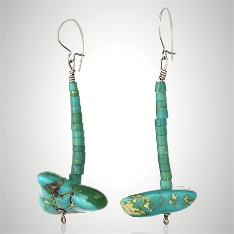 Navajo Turquoise & Sterling Silver Earrings