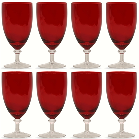 (8) Ruby Red Goblets