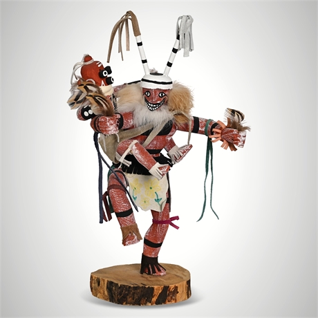 Garcia (Navajo) Piggyback Koshari Clown & Mudhead Kachina Doll, Tubac AZ 2011