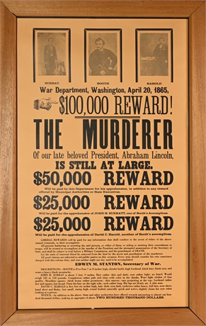 John Wilkes Booth WANTED Poster