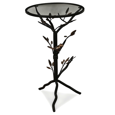 Pier 1 Perched Bird Accent Table – Iron Base with Bird & Leaf