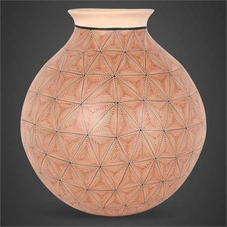Arturo Quezada Mata Ortiz Pottery Jar — Fine Geometric Design, Signed