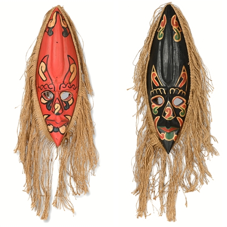 Pair Folk Art Masks