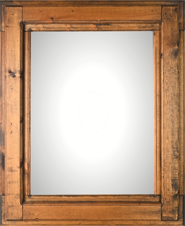 Rustic Reclaimed Wood Framed Mirror — 32" x 26"