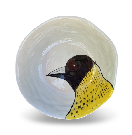 Hand-Painted Ceramic Bowl w/Bird Design by Gemma Orkin (for West Elm)