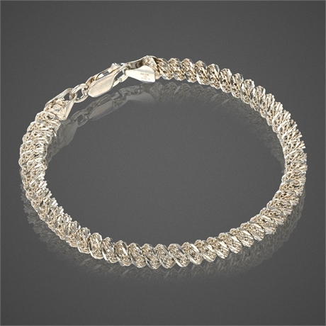Milor Italy 925 Sterling Silver Woven Bracelet – 7.5″, 16.10g
