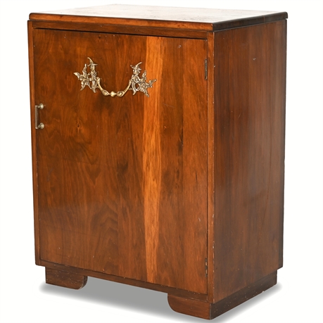 Vintage Cabinet with Witch-Themed Brass Handle