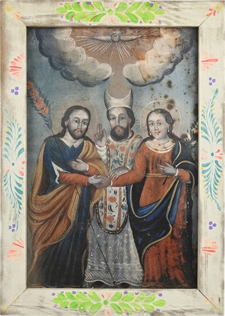 Religious Print on Board