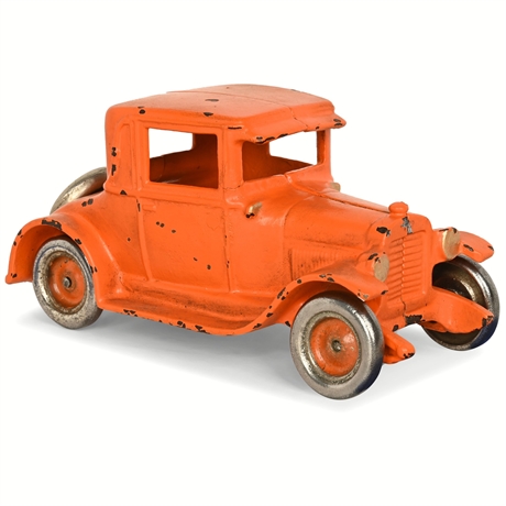 Arcade Cast-Iron Orange Coupe Toy Car, 1920s–30s