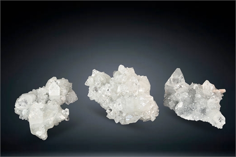 Three Apophyllite Crystal Specimens