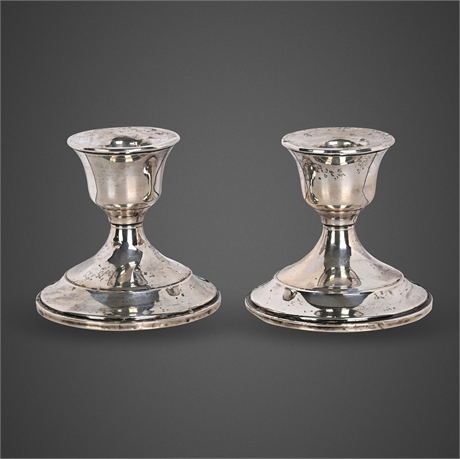 Pair of Sterling Silver Weighted Candlesticks
