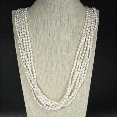 Six Strand Pearl Necklace