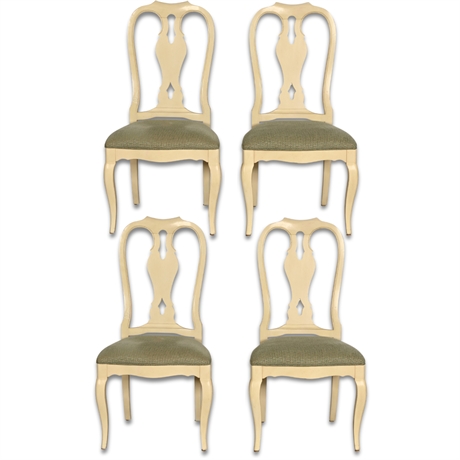 Ethan Allen Queen Anne Style Dining Chairs with Upholstered Seats