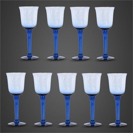La Mediterranea Cobalt Blue Wine Glasses, Set of 9 — Spain