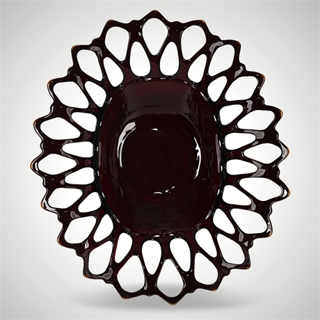 Westmoreland Black Amethyst Lace-Edge Bowl – Large 14" Oval