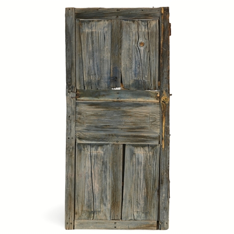 Rustic Antique Solid Wood Door with Original Iron Hardware