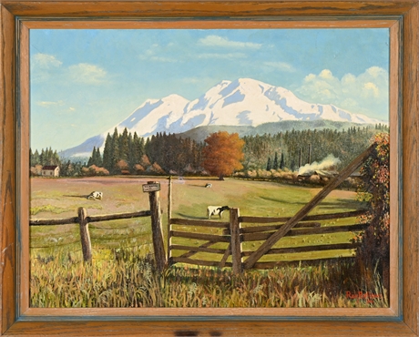 Ray Bellows 1950's Mount Rainier Original Oil